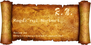 Regényi Norbert névjegykártya