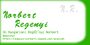 norbert regenyi business card